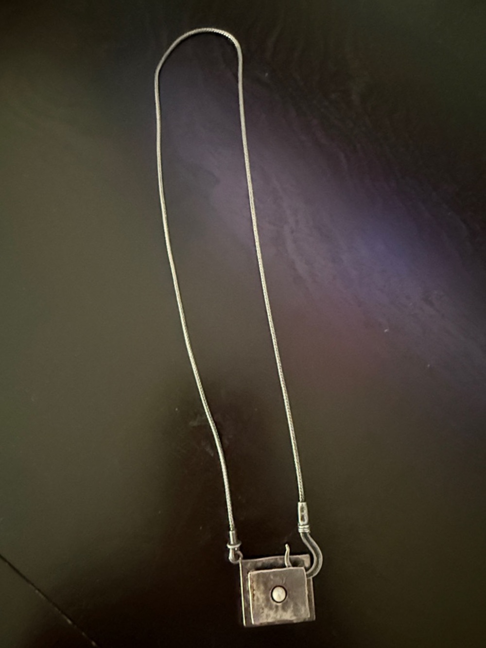 Rare retired Silpada pearl Silver Square Pendant Necklace